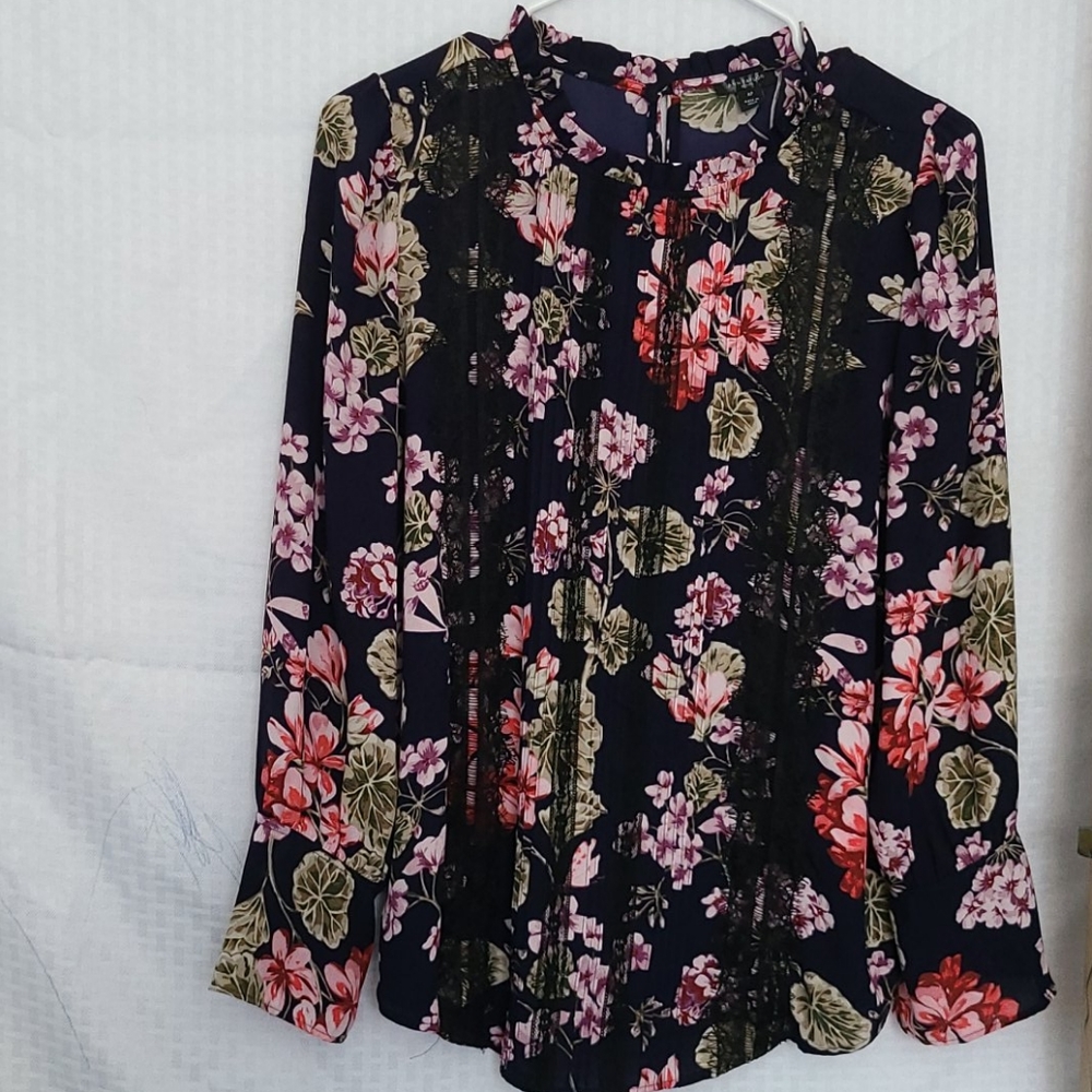 Ann Taylor Floral sheer blouse